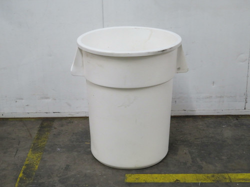 Carlisle 341055  White Round Waste Bin Trash 55 Gal  Container  For Sale