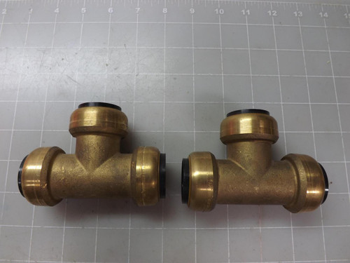 LOT OF 2 BRASS PUSH FIT TEE FITTINGS T50782