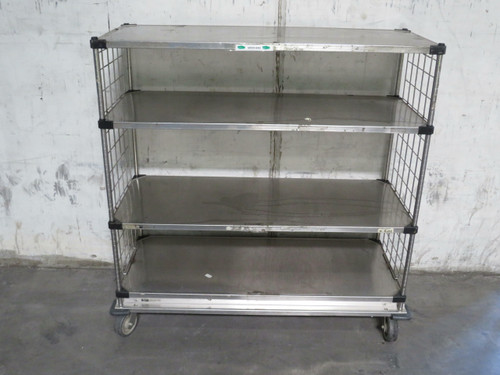 Stainless Steel 4-Shelf Stack Cart 61 In x 60 In   For Sale