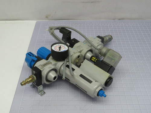 Festo PVE-1/4-B-0D HE-D-MINI Pressure Regulator w Filters Valves Assembly  For Sale