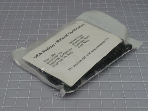 Lot of 11 USA Sealing EN7040331 Size 202 O-Ring Color Black   For Sale