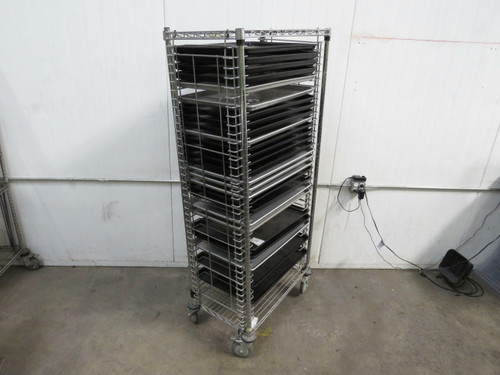 Galvanized Industrial Cart with Shelves/Trays  For Sale