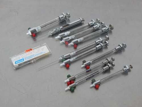 Lot of 11 Precision Sampling  Pressure-Lok  Pressure Syringes & AllTech Needles  For Sale