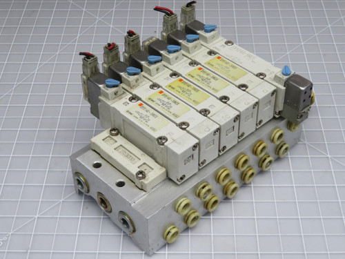 Lot of 6 SMC SY5140-5MZE  Solenoid Valve Manifold  For Sale