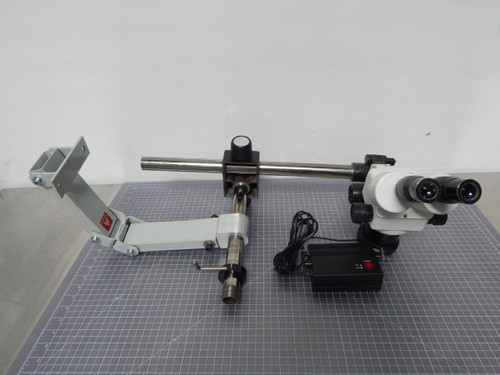 MA341103  ISO 9001 Certified Microscope W/Sorella Arm and Led Light Ring  For Sale