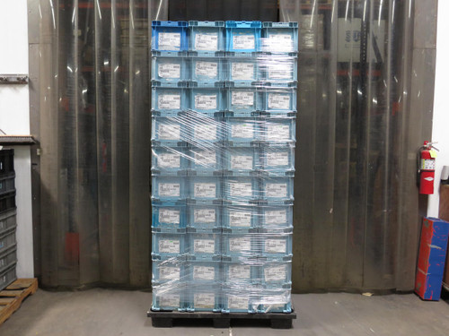 LOT OF 80 BUCKHORN SO2411-9 BLUE WAREHOUSE PLASTIC BINS 24X11X9 T196124