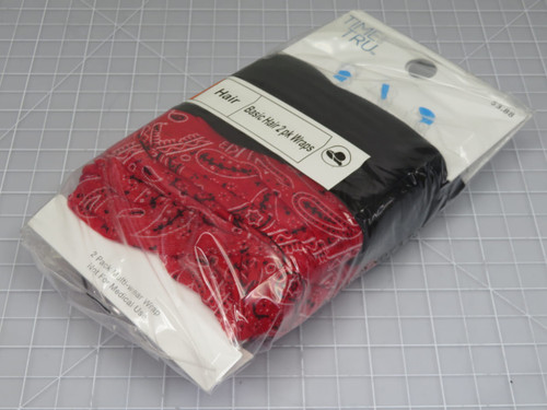 Lot of 24 Time and Tru    2pk Basic Hair Wraps Red & Black  For Sale