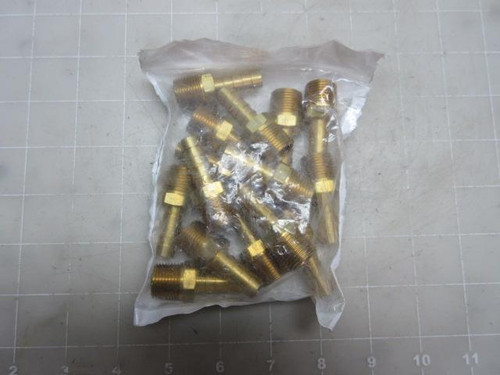 LOT OF 10 5346K19 3/8" X 3/8" MNPT BRASS HOSE NIPPLE KEY78