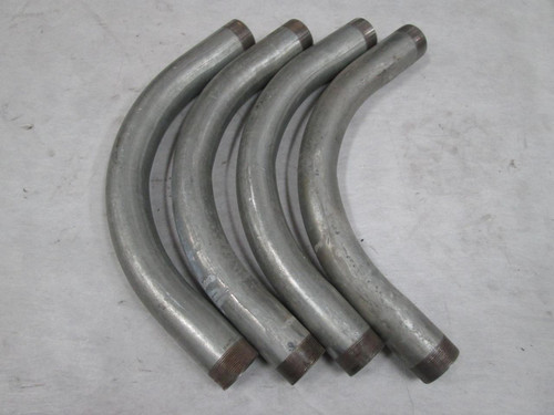 LOT OF 4 3XA5 90 DEG GALVANIZED ELBOW PIPE 2'' T55526