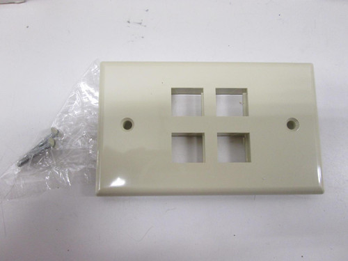 LOT OF 58 LEVITON 40804-BI 40804-0BI 4-PORT FLUSH MOUNT WALLPLATE T56489