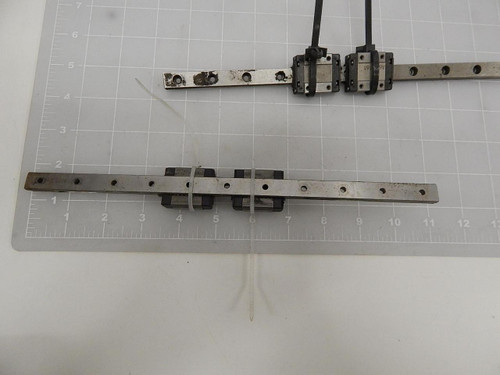 LOT OF 4 THK RSR12VM BEARINGS W/ 11" RAILS T59147