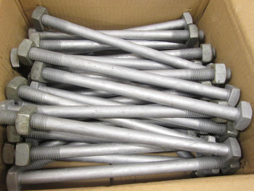CASE OF 35 HOT DIPPED GALVANIZED 5/8-11 X 10" SQUARE HEAD BOLTS AF032415 307A