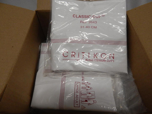 CASE OF 20 GE CLASSIC CUF 2643 LARGE ADULT BLOOD PRESSURE CUFFS 31-40 CM T61698