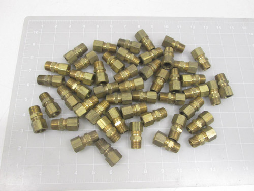 LOT OF 47 BRASS CRAFT 12 IN.O.D TUBE X 3/8 IN. M.I.P T63284