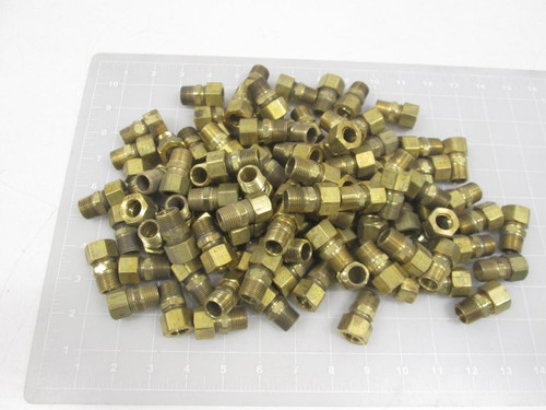 LOT OF 100 BRASS CRAFT 1/2" OD TUBE X 3/8" M.I.P T63286