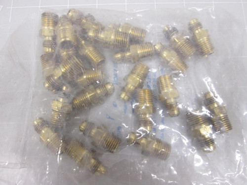 LOT OF 25 BRASS CRAFT 48-4 (FU2-C2) 1/4" O.D TUBE X 1/4" M.I.P FLARE X M.I.P UNION T63290