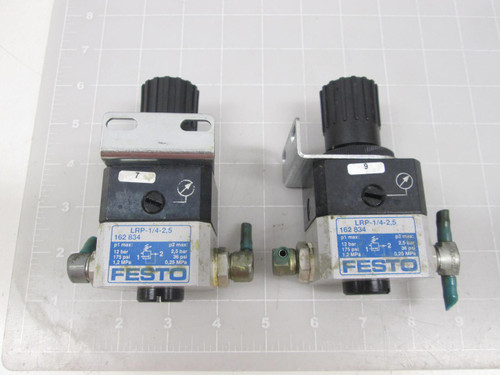 LOT OF 2 FESTO LRP-1/4-25 PRECISION PRESSURE REGULATOR T64144
