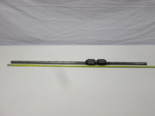 LOT OF 2 THK HSR20 LINEAR BEARING GUIDE ON A 43 1/2" RAIL T67793