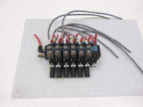 LOT OF 6 MAC 45A-M00-DDAJ-4KG SOLENOID VALVES W/ MANIFOLD T68137