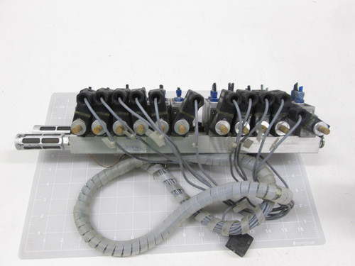 LOT OF 11 FESTO 11902 PRS-1/8-6B SOLENOID VALVES W/ MANIFOLD T68336