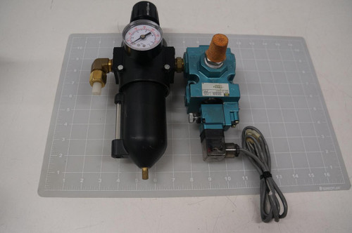 MAC WATTS 56C-13-504JC B20-04WJC SOLENOID VALVE ASSEMBLY W/ FILTER REGULATOR T69530