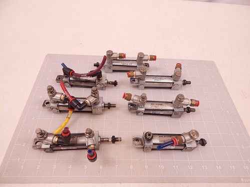 LOT OF 7 PHD SRAVP3/4X3/4-P 5/16ROD-M PNEUMATIC CYLINDERS T72277