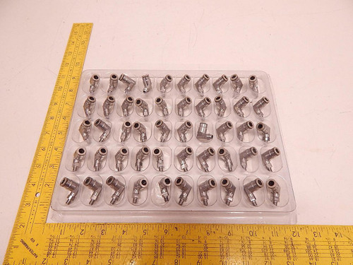 LOT OF 50 1/4 STEEL ELBOW PNEUMATIC QUICK CONNCTOR FITTINGS T74488