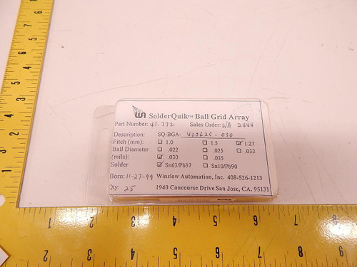 LOT OF 25 WINSLOW AUTOMATION 41.772 BALL GRID ARRAY T74688