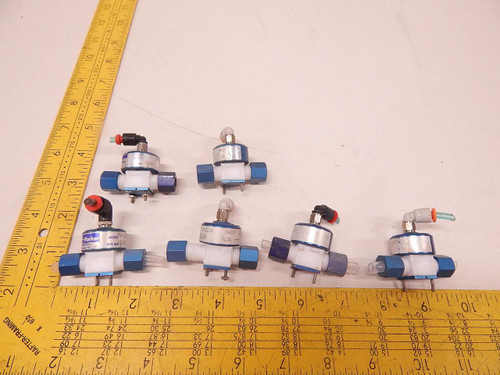 LOT OF 6 PARKER PV-1-2138 MINIATURE PNEUMATIC DIAPHRAGM VALVE T75015