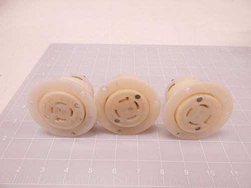 LOT OF 3 LEVITON L15-20 AC FLANGED OUTLET RECEPTACLE T76685