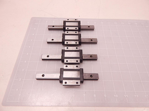 LOT OF 4 THK SSR15 LINEAR BEARINGS W/ 6" RAILS T76743
