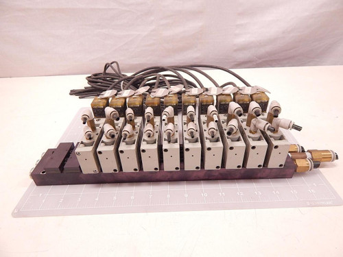 LOT OF 10 NUMATICS L11BA452BG00061 VALVES W/ BANK VALVE STACK T79532