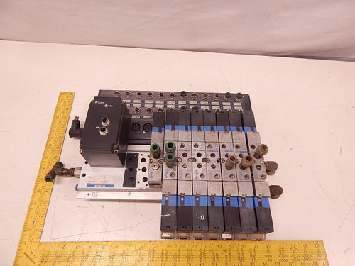 ASSEMBLY OF FESTO IIFC-02B-1/8-10-BU MSV-3 JMVH-5-1/8 IFB-02 SOLENOID VALVES W/ MANIFOLD T82593