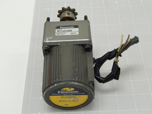 PANASONIC M71A10G4Y M7GA36M MOTOR 200 V 1250-1575 RPM 0.14 A W/ GEAR HEAD T84674