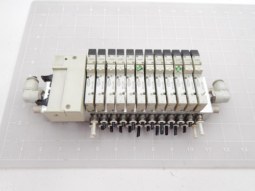 Lot of 12 CKD 4GB119-A2N Solenoid Valves W/ Manifold T89758 For Sale