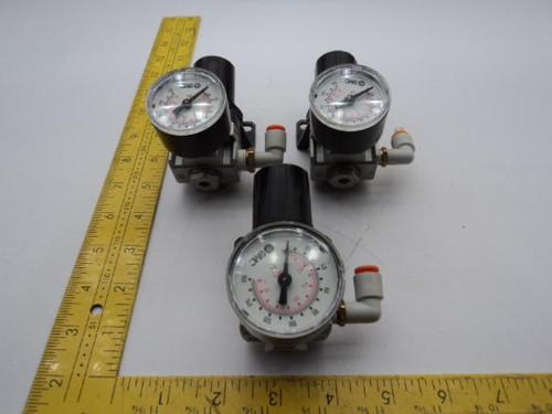 LOT OF 3 SMC NAR2000-N01 PNEUMATIC REGULATORS 0.05-0.85MPA T17496