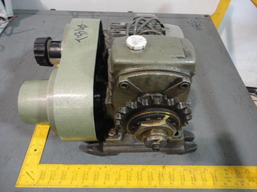 HITACHI AK-140 D128100 71-1326 TFO-K 4P 3-PHASE INDUCTION MOTOR W/TRANSMISSION 0.75KW 220V 60HZ 1710RPM 3.4A