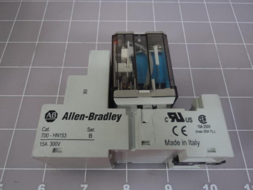 15 ALLEN-BRADLEY 700-HN153 RELAY BASE W/ RELAY T11056