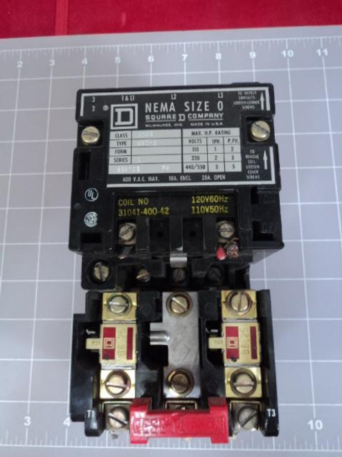 SQUARE D  SB0-2 MX MOTOR STARTER 600VAC 18A T11504