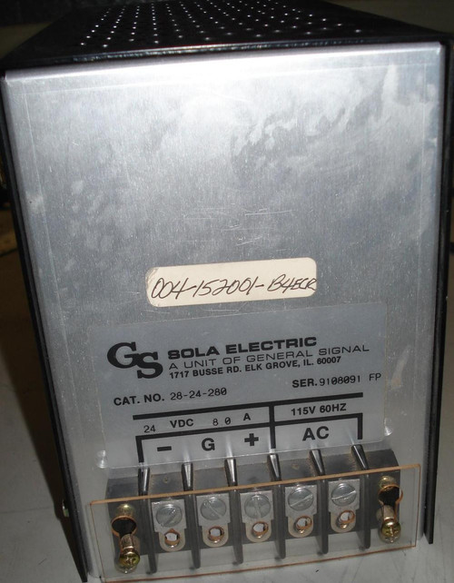 GS SOLA ELECTRIC 28-24-280 LINEAR POWER SUPPLY 115V 60 T4741