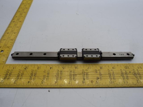 LOT OF 2 D.P.I SER 12W BEARINGS W/ 10" CNC LINEAR SLIDE RAIL