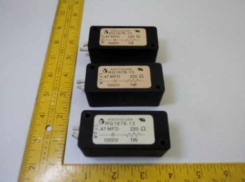LOT OF 3 ELECTROCUBE  RG1676-13 RC NETWORKS .47MFD 220OHMS 1000V 1W T16553