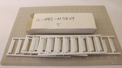 LOT OF 5 ALLEN BRADLEY 1492-MS8X9V1-END SNAP-IN MARKER CARD T24740