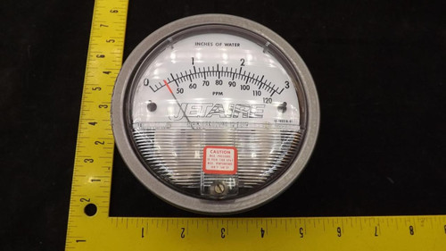 MAGNEHELIC DIFFERENTIAL PRESSURE METER 0-3'' WATER 1-120 PPM T22017