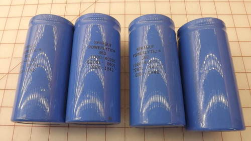 LOT OF 4 SPRAGUE POWERLYTIC 36D 1000-400DC 7747L 44 01 0180-1842 CAPACITORS T30819