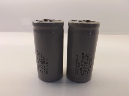 LOT OF 2 MEPCO CENTRALAB 0180-3500 3188EE142T250BHA2 1400 UF 300 SURGE CAPACITORS T36448
