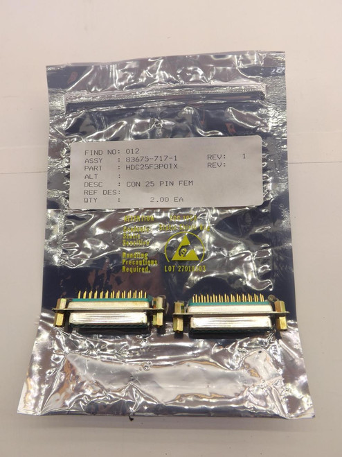 LOT OF 2 HDC25F3POTX FEMALE CONNECTOR 25 PIN T40860