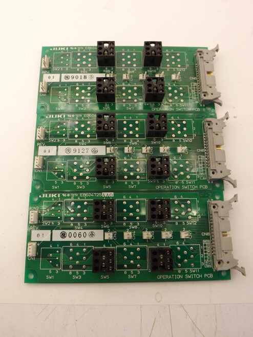 LOT OF 3 JUKI E8604725AAO OPERATION SWITCH PCB T40114