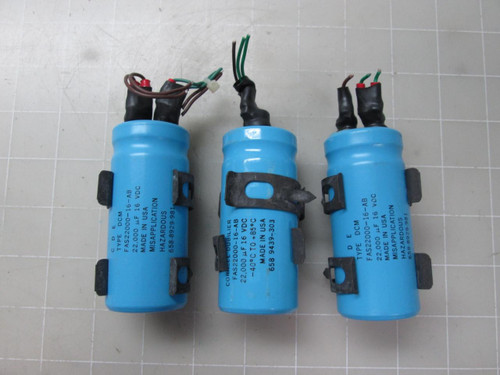 LOT OF 3 CORNELL DUBILIER FAS22000-16-AB 6589439-303 CAPACITORS T52600