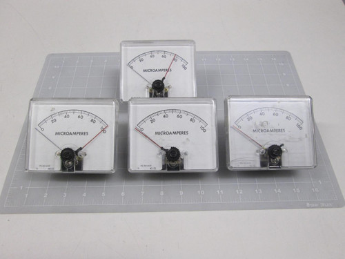 LOT OF 4 421-151 451-C 41-1952-2501 MICROAMPERE GAUGES T57430